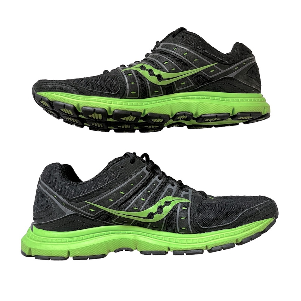 Saucony grid flex black green running shoes sz 8 sneakers comfortable